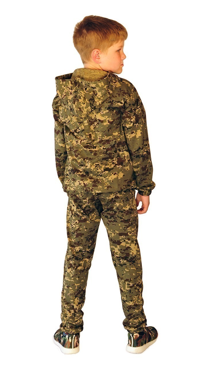 Костюм детский трикотажный "ТИгР" серо-зеленая цифра (куртка + брюки 100%х/б). Фото N3