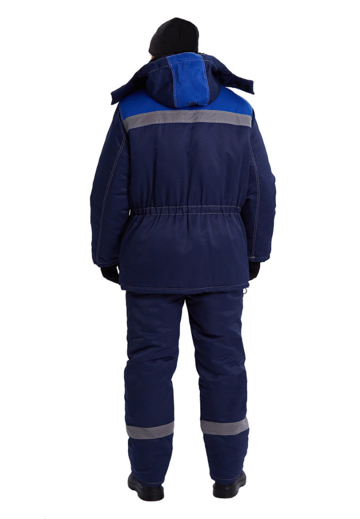 Костюм зимний "ВЬЮГА" куртка/полукомб. цвет: т.синий/василек. Фото N3