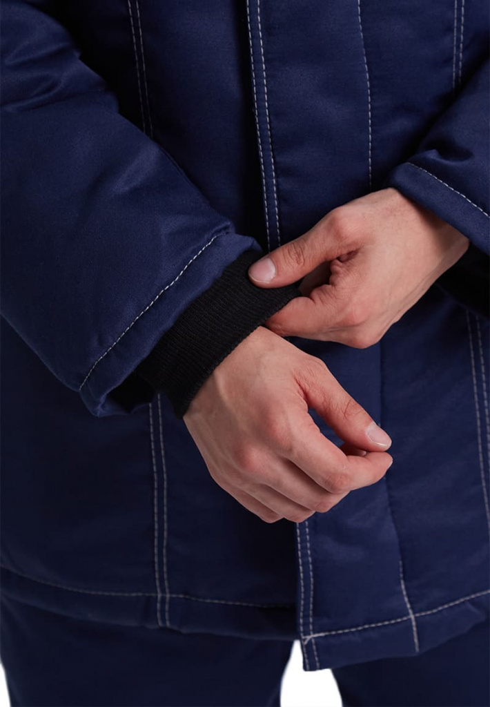 Костюм зимний "ВЬЮГА" куртка/полукомб. цвет: т.синий/василек. Фото N7