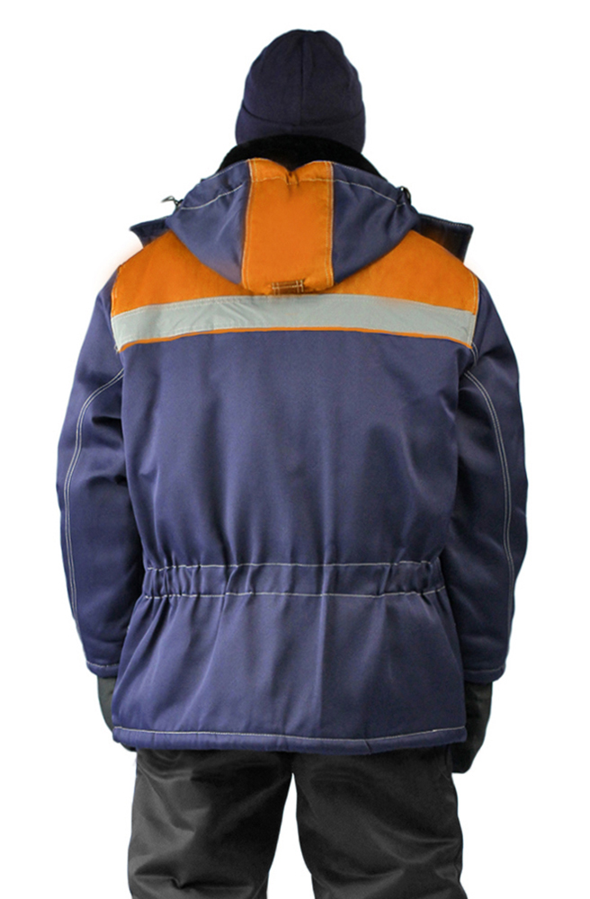 Куртка зимняя "УРАЛ" цвет: т.синий/оранжевый. Фото N2