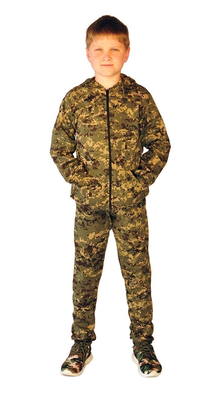 Костюм детский трикотажный "ТИгР" серо-зеленая цифра (куртка + брюки 100%х/б). Фото N4